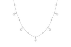  Wanderer - Link necklaces - Silver / Rhodium plated - Zirconia - 45cm